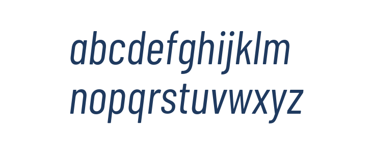 Barlow Condensed Italic Lowercase
