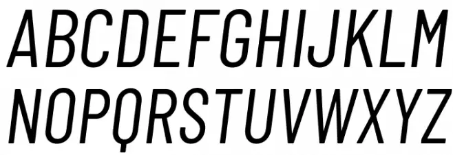 Barlow Condensed Italic Caratteri MAIUSCOLE