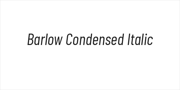 Barlow Condensed Italic Logo
