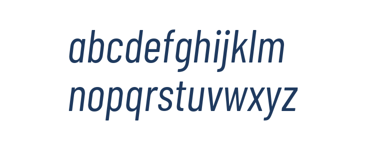Barlow Condensed Italic Lowercase