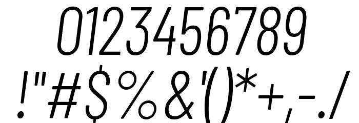 Barlow Condensed Light Italic Font OTHER CHARS