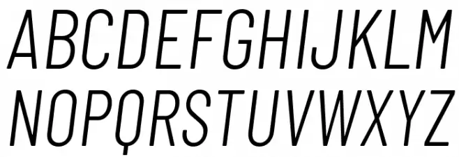 Barlow Condensed Light Italic फ़ॉन्ट अपरकेस