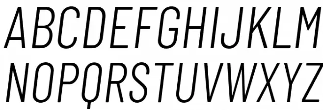 Barlow Condensed Light Italic Caratteri MAIUSCOLE
