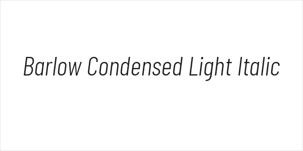 Barlow Condensed Light Italic Logo