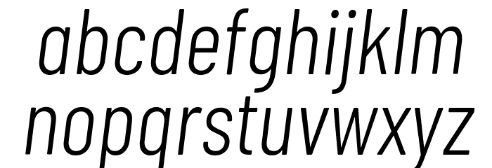 Barlow Condensed Light Italic Font LOWERCASE