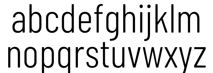 Barlow Condensed Light Font LOWERCASE