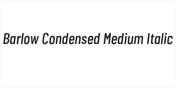 Barlow Condensed Medium Italic Logo