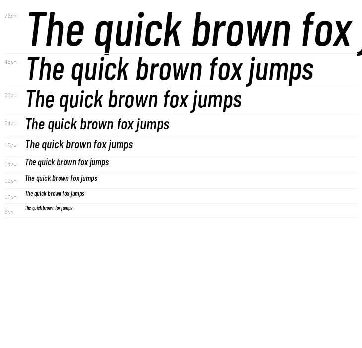 Barlow Condensed Medium Italic Waterfall