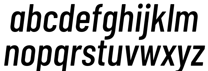 Barlow Condensed Medium Italic Font LOWERCASE