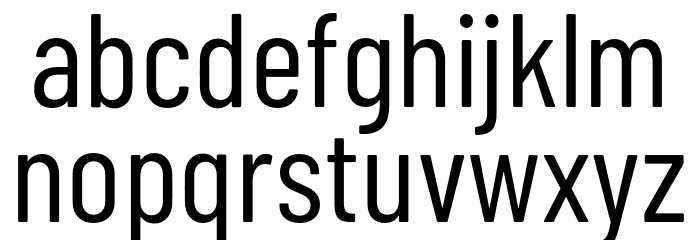 Barlow Condensed Regular Font LOWERCASE