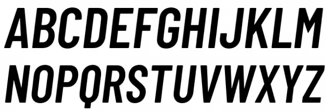 Barlow Condensed SemiBold Italic 字体 大写