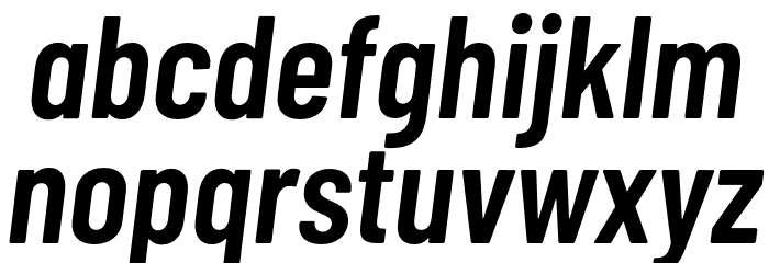 Barlow Condensed SemiBold Italic Font LOWERCASE