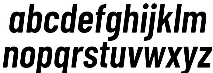 Barlow Condensed SemiBold Italic Font LOWERCASE