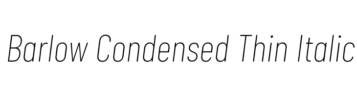 Barlow Condensed Thin Italic Font
