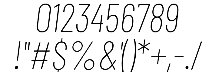 Barlow Condensed Thin Italic Font OTHER CHARS