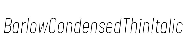 Barlow Condensed Thin Italic  नि: शुल्क फ़ॉन्ट्स डाउनलोड