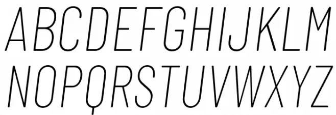 Barlow Condensed Thin Italic 字体 大写