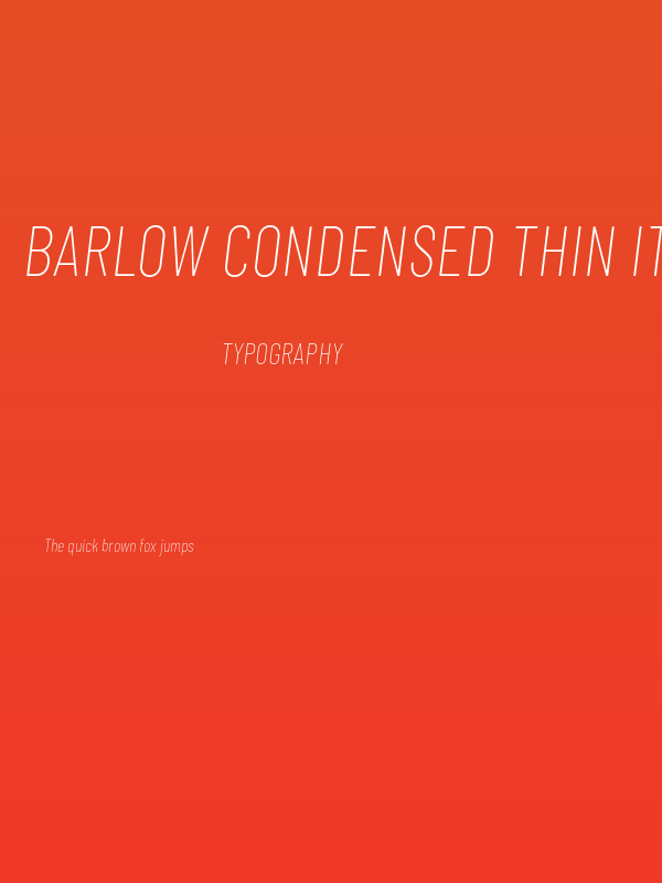 Barlow Condensed Thin Italic Poster