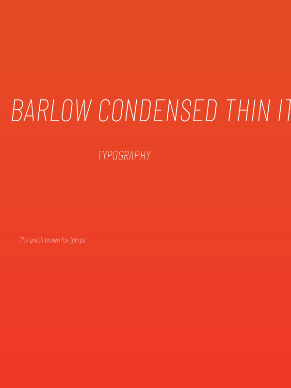 Barlow Condensed Thin Italic Poster