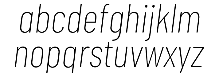 Barlow Condensed Thin Italic Font LOWERCASE