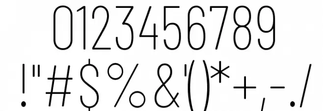 Barlow Condensed Thin Font OTHER CHARS