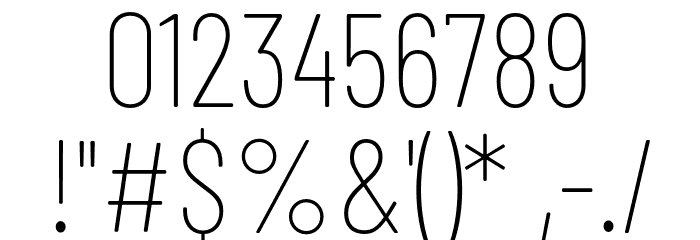 Barlow Condensed Thin Font OTHER CHARS