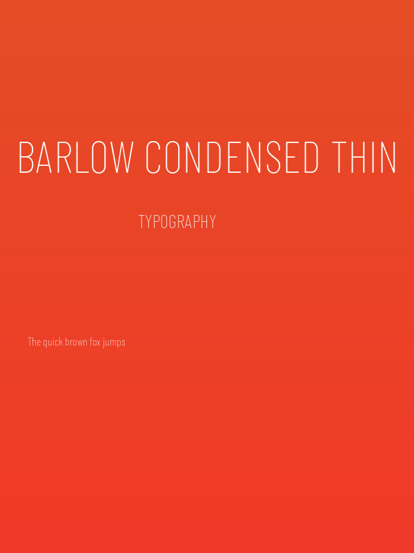 Barlow Condensed Thin Poster