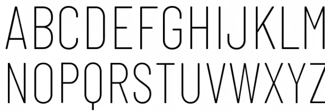 Barlow Condensed Thin Schriftart Groß
