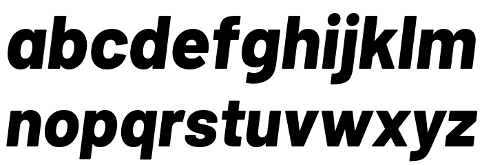 Barlow ExtraBold Italic Font LOWERCASE
