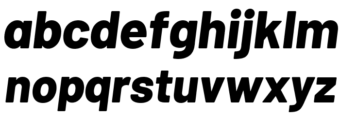 Barlow ExtraBold Italic Font LOWERCASE
