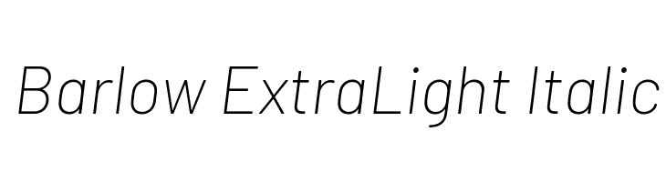 Barlow ExtraLight Italic Font