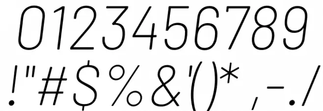 Barlow ExtraLight Italic Font OTHER CHARS