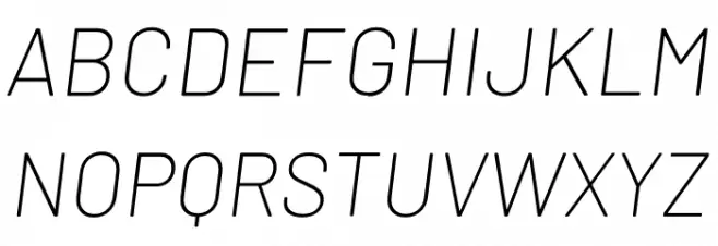 Barlow ExtraLight Italic Schriftart Groß