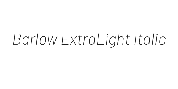 Barlow ExtraLight Italic Logo
