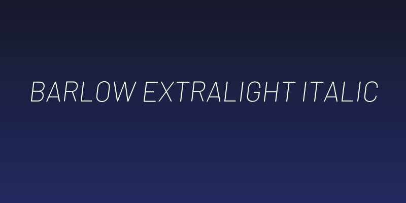 Barlow ExtraLight Italic Social Header