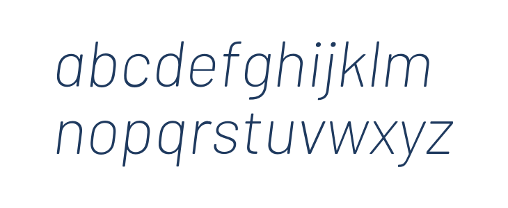 Barlow ExtraLight Italic Lowercase