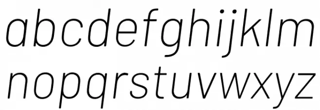 Barlow ExtraLight Italic Fuentes MINÚSCULAS