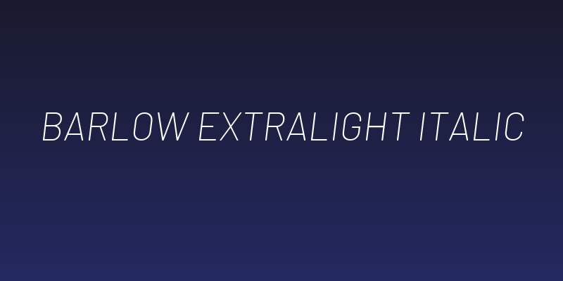 Barlow ExtraLight Italic Social Header