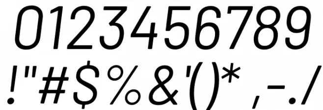 Barlow Italic Font OTHER CHARS