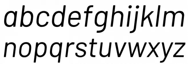 Barlow Italic Caratteri MINUSCOLO