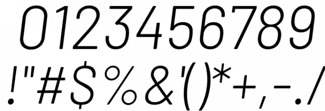 Barlow Light Italic Font OTHER CHARS