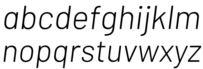 Barlow Light Italic Font LOWERCASE