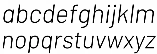 Barlow Light Italic फ़ॉन्ट लोअरकेस