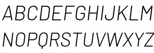 Barlow Light Italic फ़ॉन्ट अपरकेस