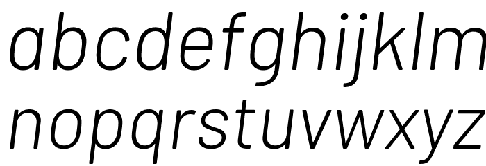 Barlow Light Italic Font LOWERCASE