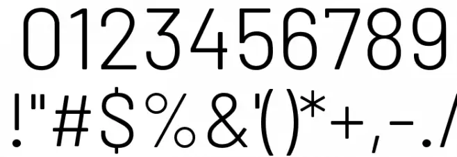 Barlow Light Font OTHER CHARS