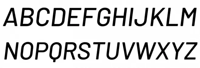 Barlow Medium Italic Caratteri MAIUSCOLE