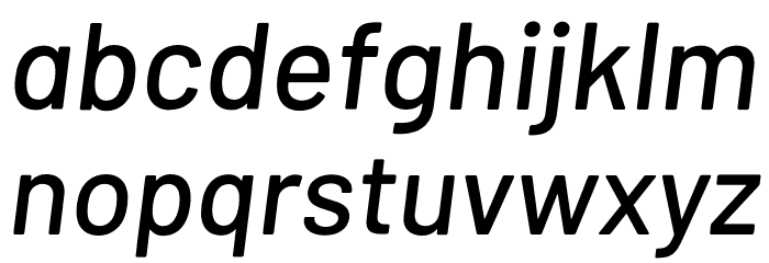 Barlow Medium Italic Font LOWERCASE