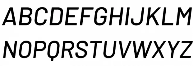 Barlow Medium Italic फ़ॉन्ट अपरकेस