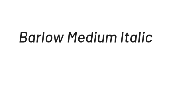 Barlow Medium Italic Logo